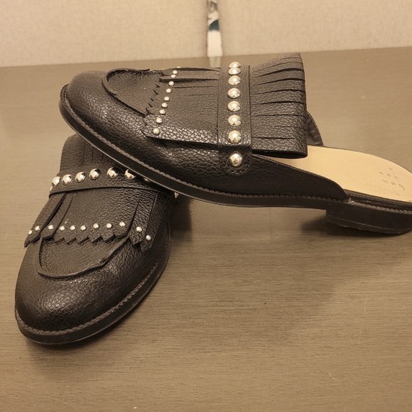 Black Studded Loafers - Picture 3 of 3